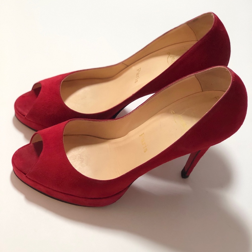 Christian Louboutin Red Suede Prive Pumps